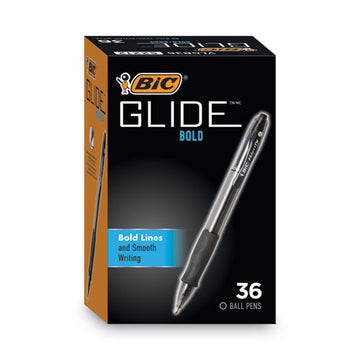 BIC® Glide Bold Ballpoint Pen Value Pack, Retractable, Bold 1.6 Mm, Black Ink, Black Barrel, 36-pack freeshipping - TVN Wholesale